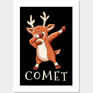 COMET Santas Reindeers Family Matching Christmas Posters and Art